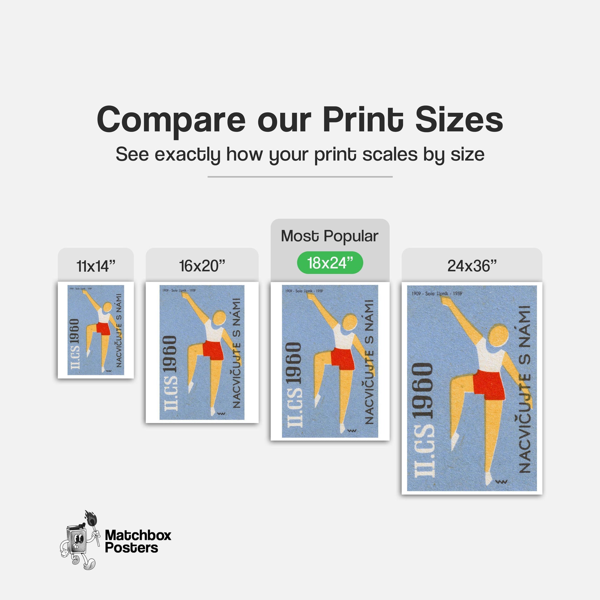The Dancer - vintage matchbox label print - gallery wall preview