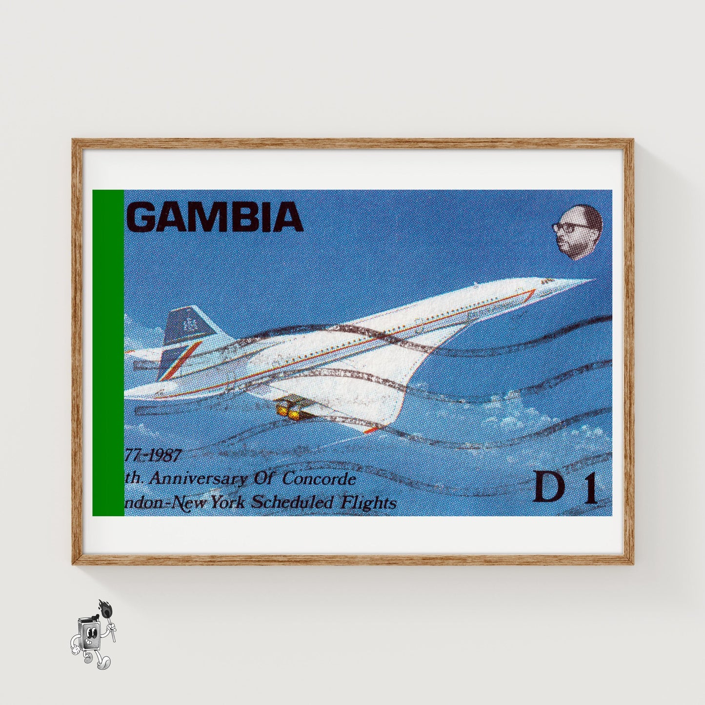 Concord Vintage Gambia Postage Stamp Print - vintage matchbox label print