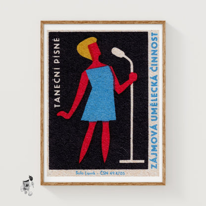 Golfer - vintage matchbox label print