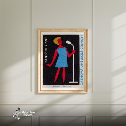 Golfer - vintage matchbox label print - bedroom mockup