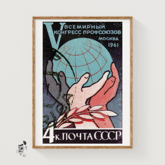 World Peace - vintage matchbox label print
