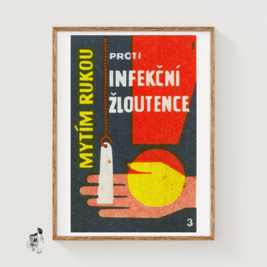 Wash Your Hands - vintage matchbox label print