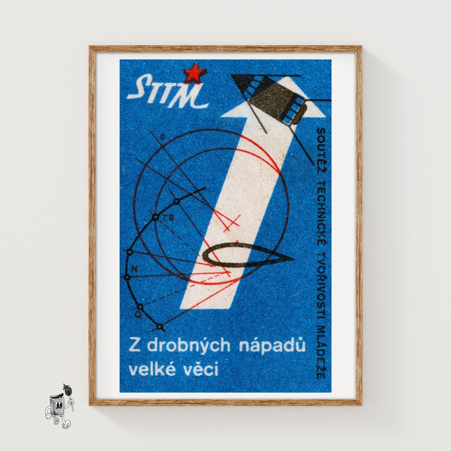 Technological Innovation - vintage matchbox label print