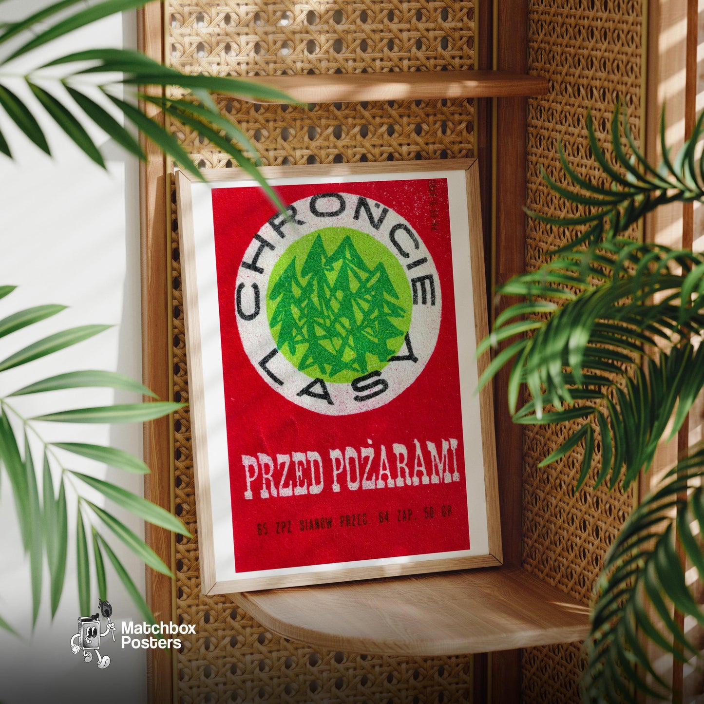 Green Forest - vintage matchbox label print - office wall
