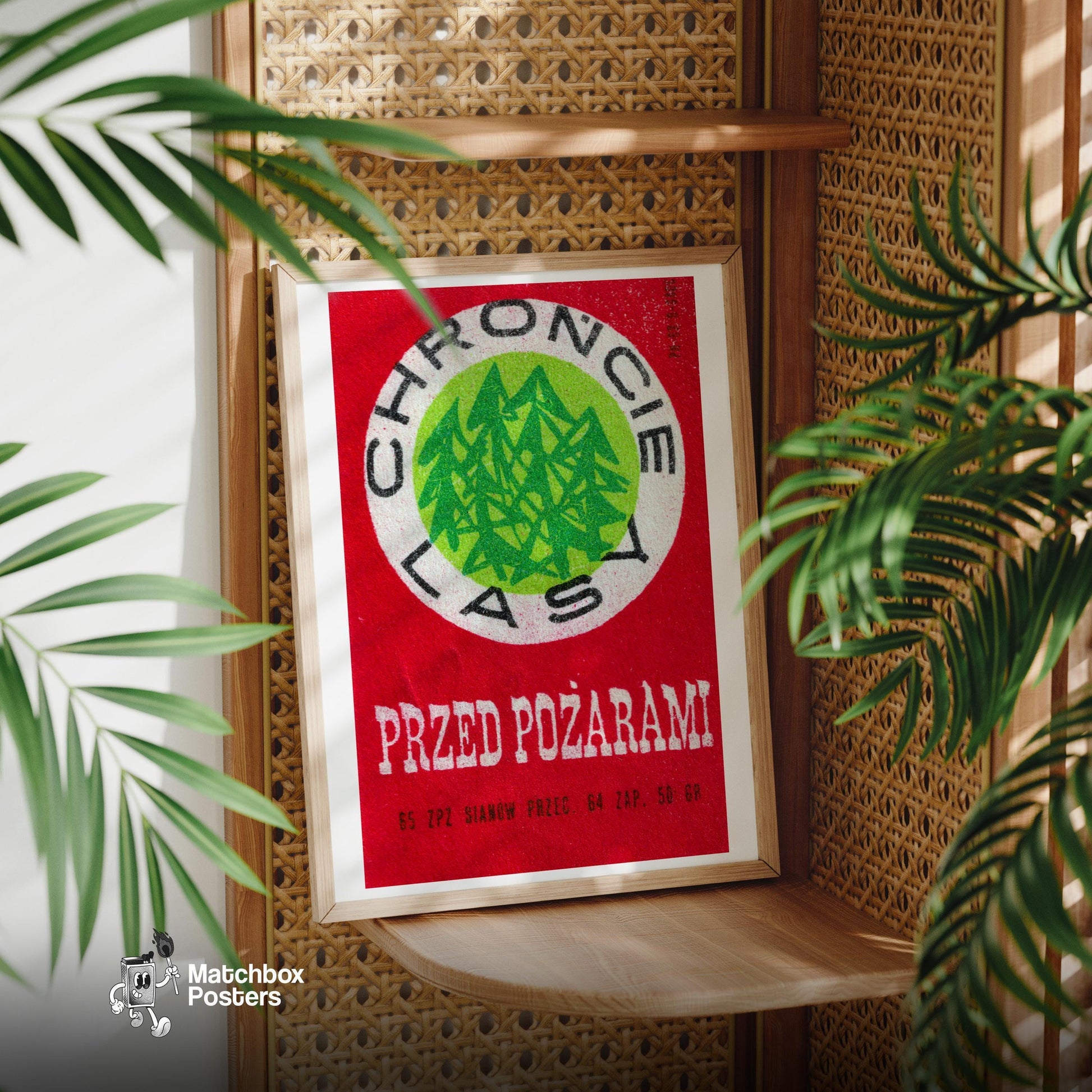 Green Forest - vintage matchbox label print - office wall