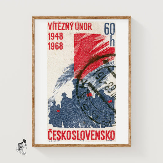 Czech Communists - vintage matchbox label print