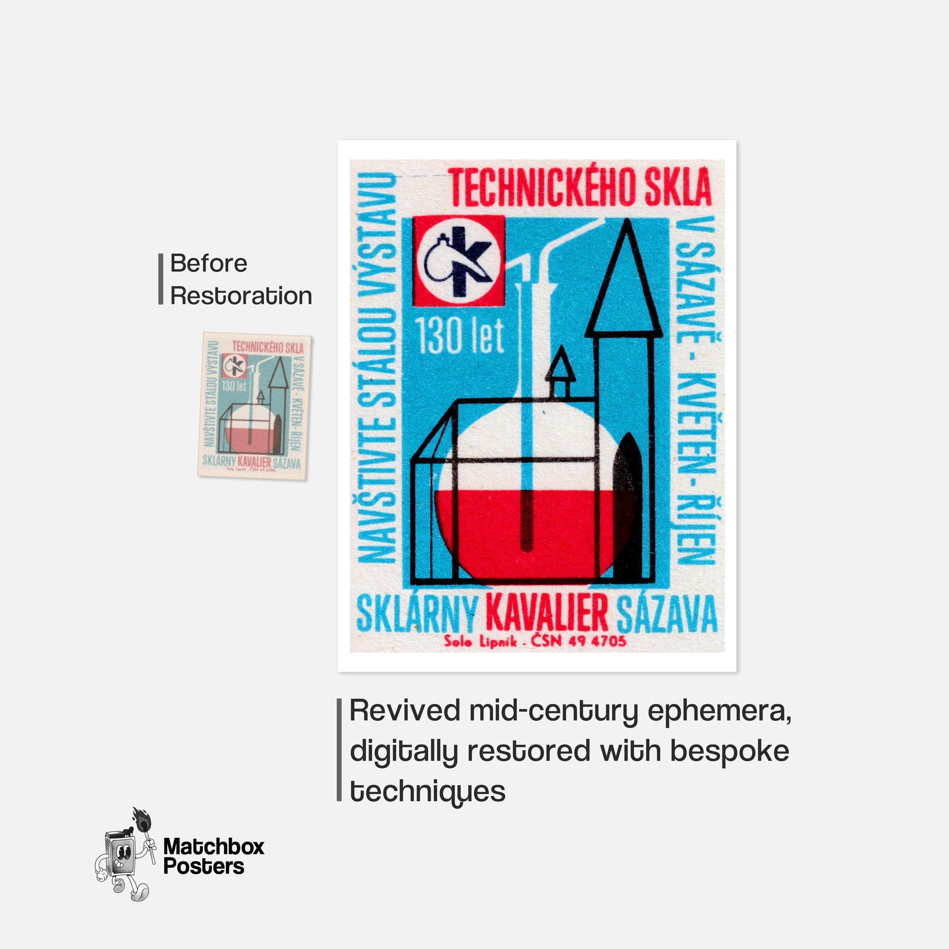 Chemical Technology - vintage matchbox label print - framed wall art preview