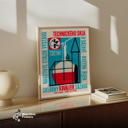 Chemical Technology - vintage matchbox label print - size comparison