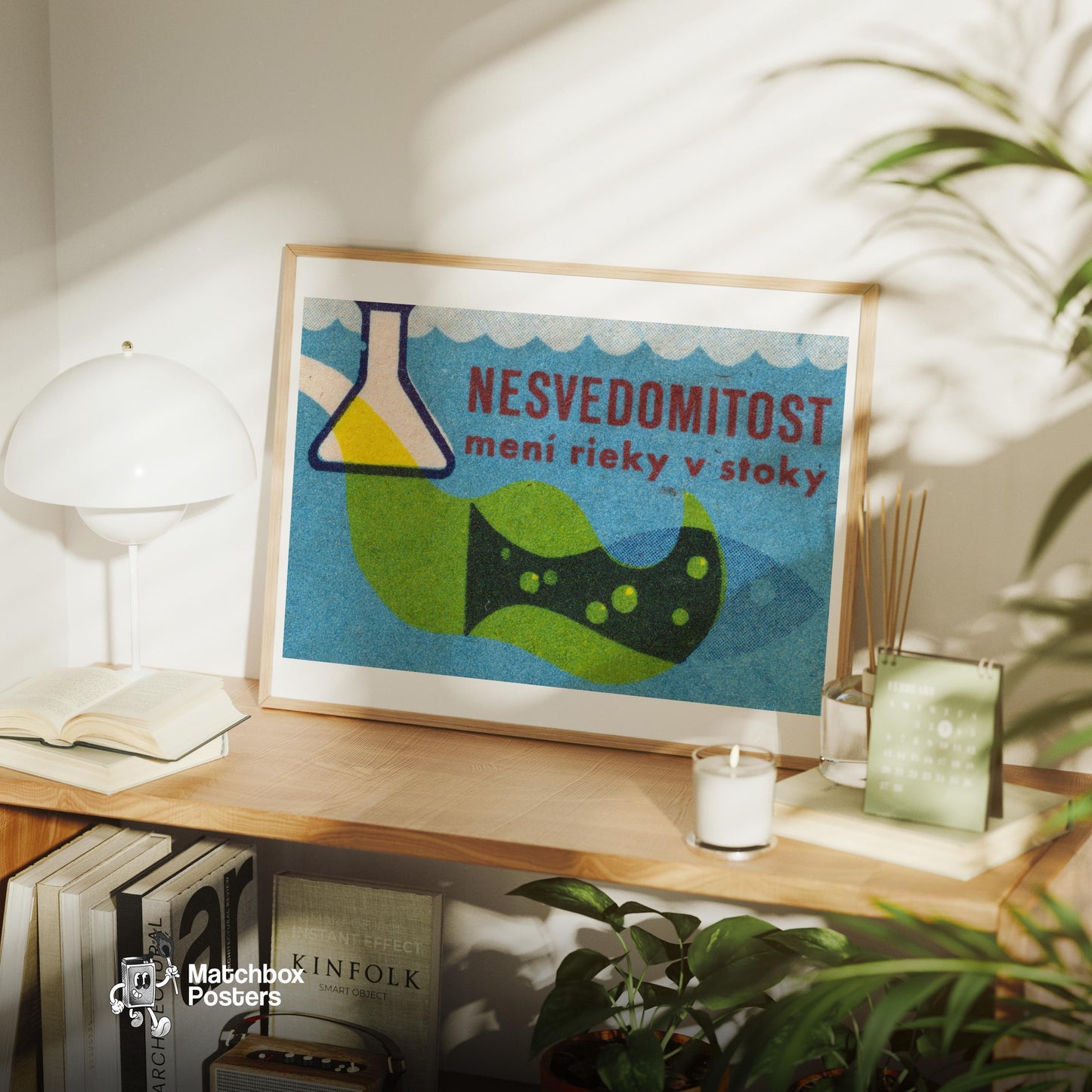 Chemicals Poison Fish - vintage matchbox label print - office wall