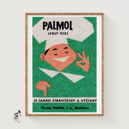 Happy Chef - vintage matchbox label print