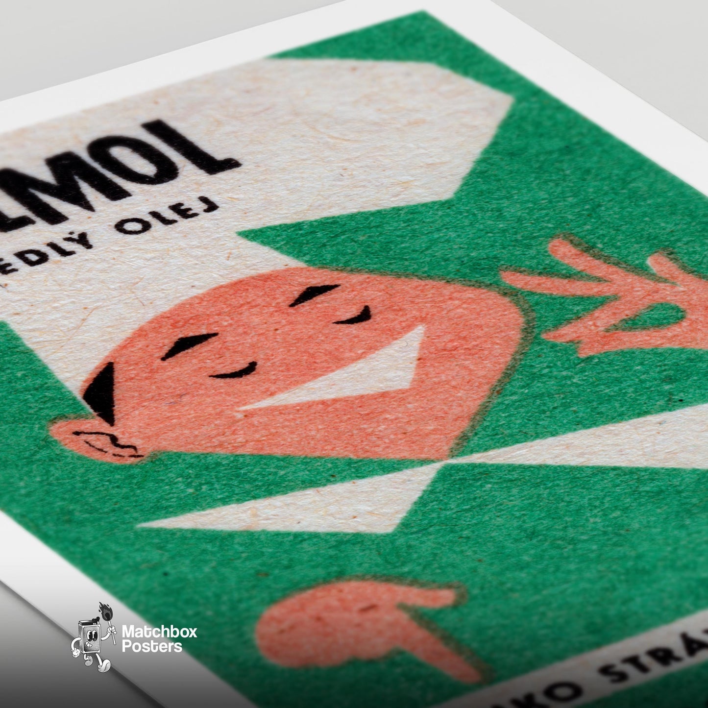 Happy Chef - vintage matchbox label print - close-up detail