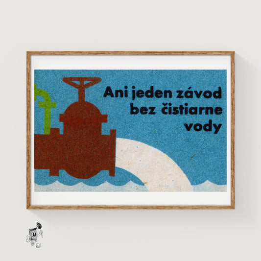 Water Treatment Plant - vintage matchbox label print