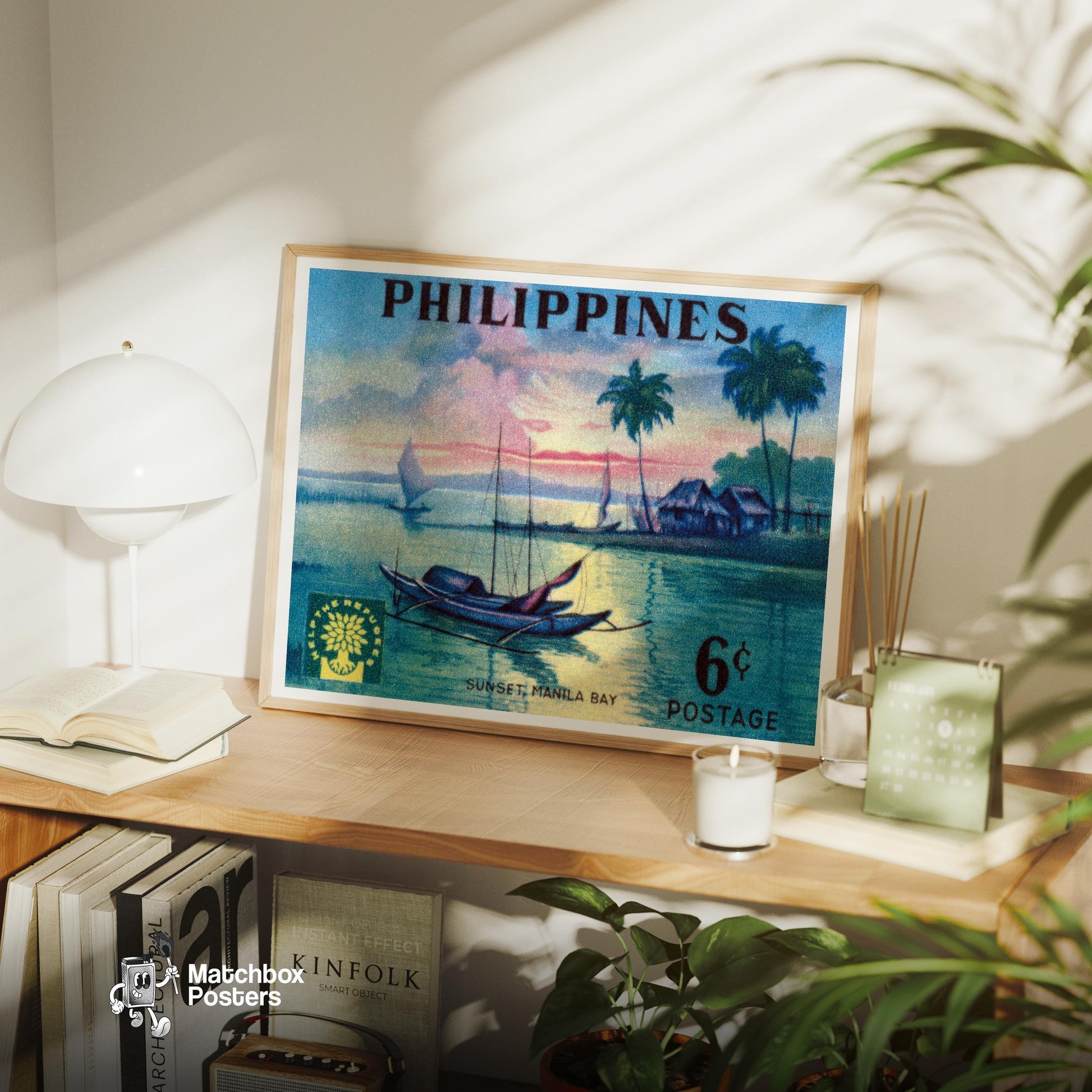 Sunset Over Manila Bay - vintage matchbox label print - office wall