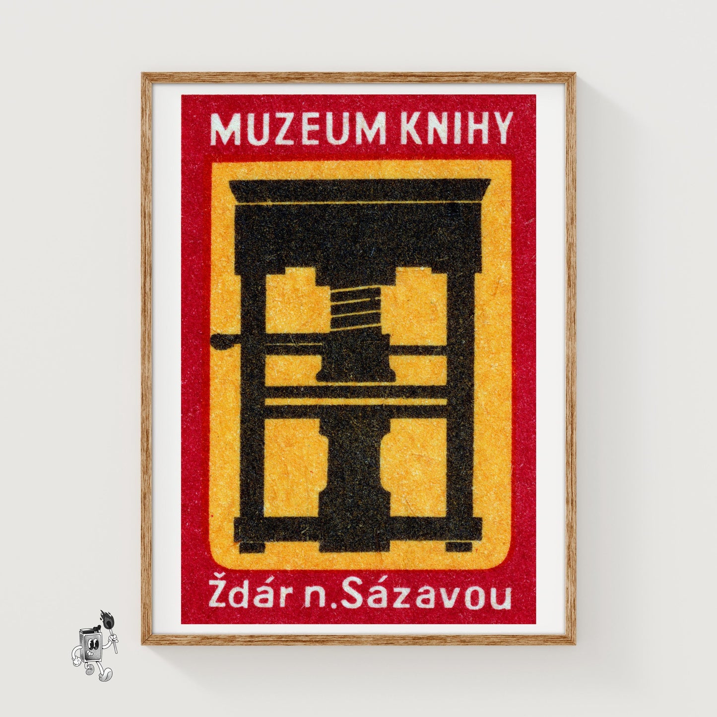 Hydraulic Press - vintage matchbox label print