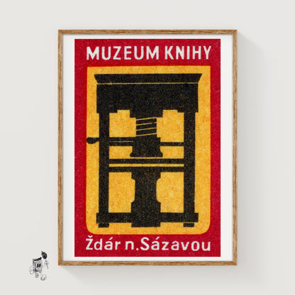 Hydraulic Press - vintage matchbox label print