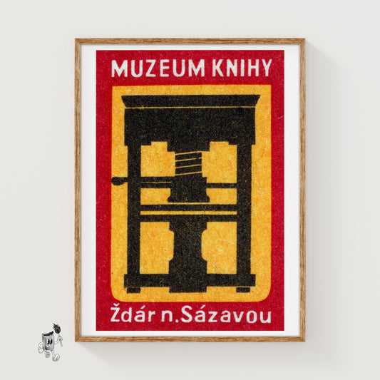 Hydraulic Press - vintage matchbox label print