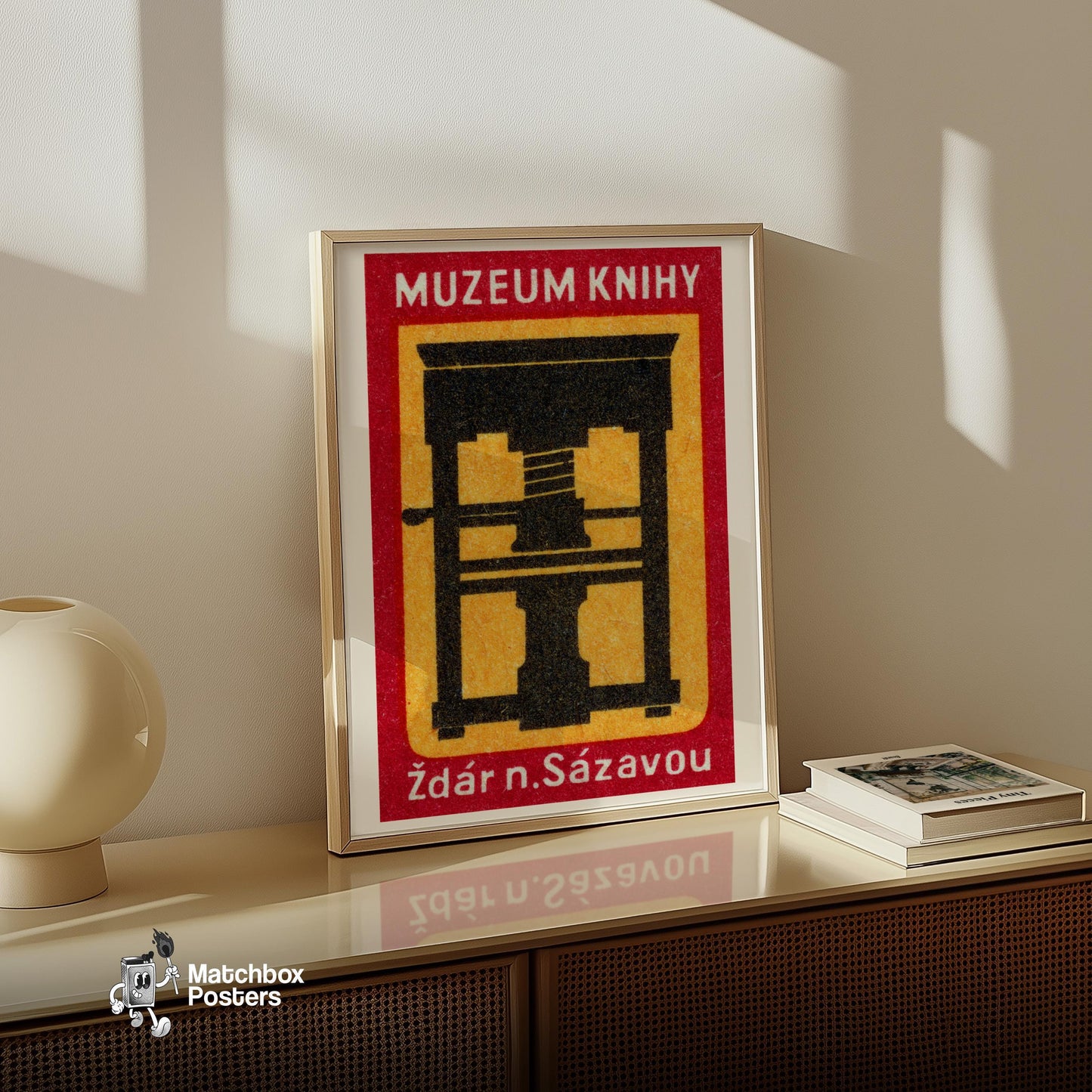 Hydraulic Press - vintage matchbox label print - size comparison