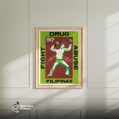 Filipino - vintage matchbox label print - bedroom mockup