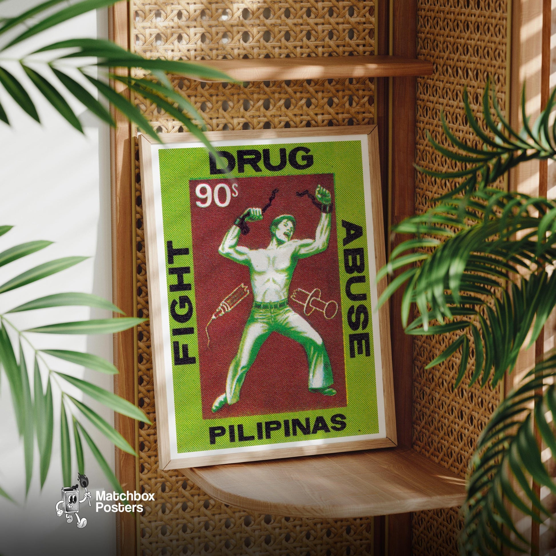 Filipino - vintage matchbox label print - office wall