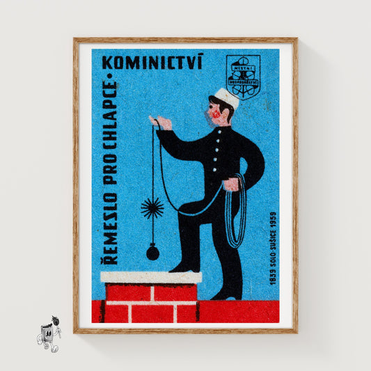 Chimney Sweep - vintage matchbox label print