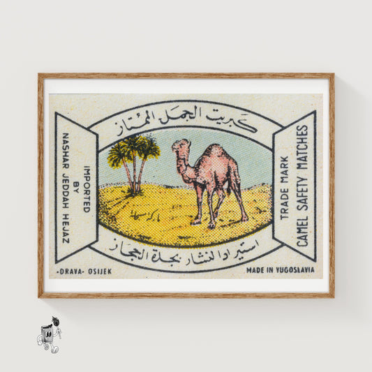 Arabian Camel - vintage matchbox label print