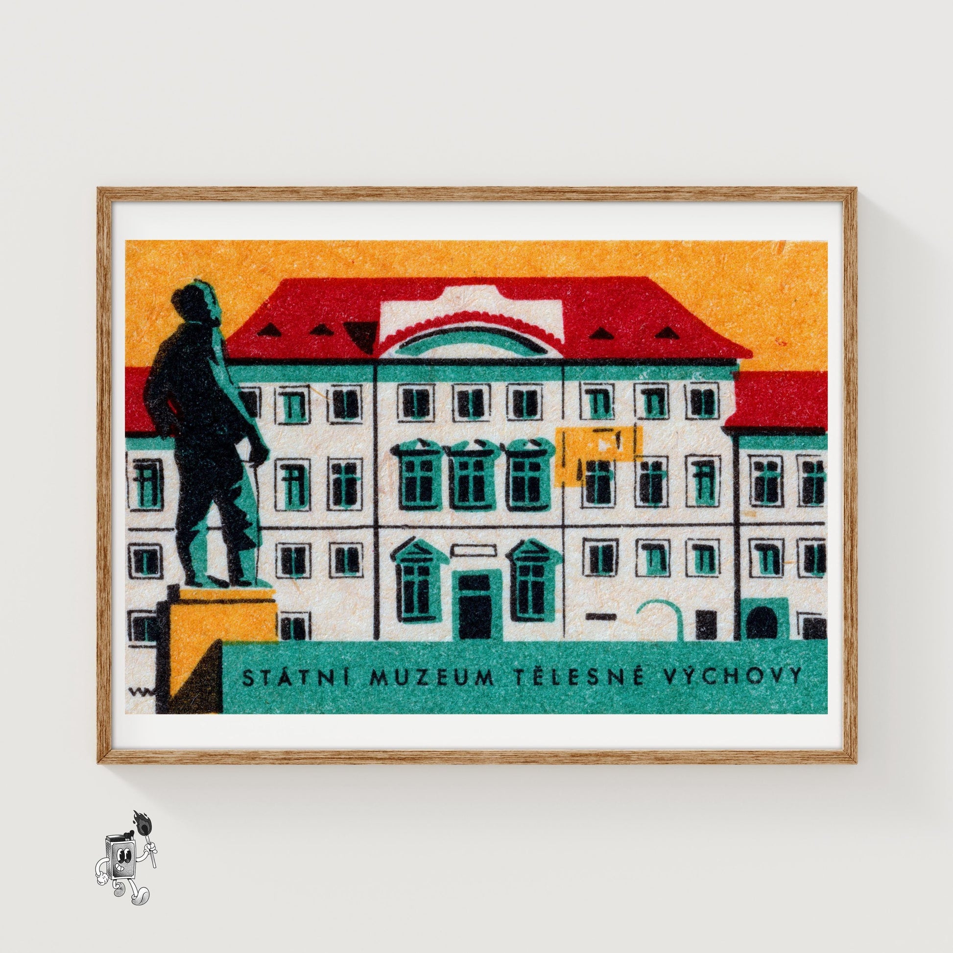 Statni Museum - vintage matchbox label print