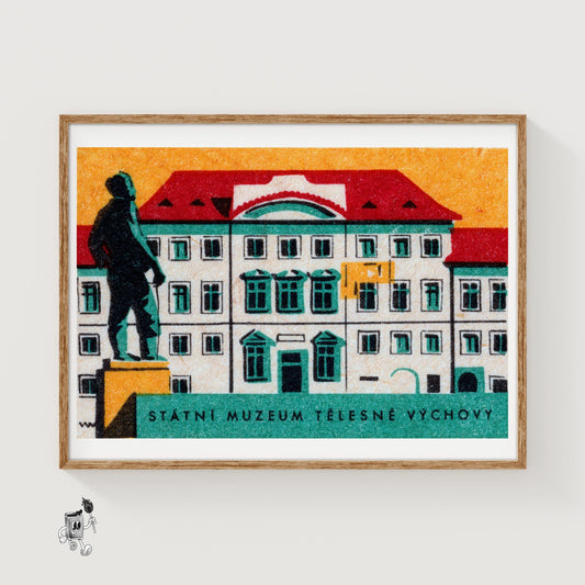 Statni Museum - vintage matchbox label print