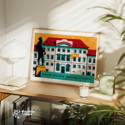 Statni Museum - vintage matchbox label print - office wall