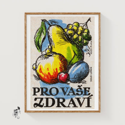 Fruit - vintage matchbox label print