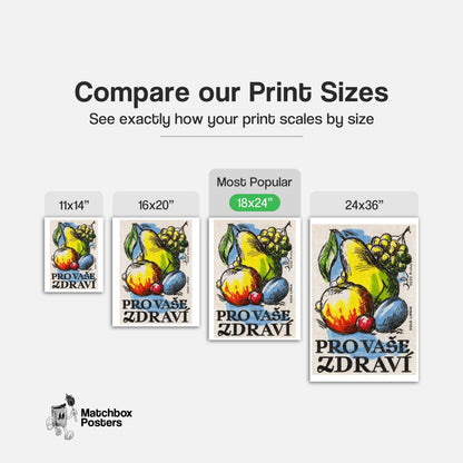 Fruit - vintage matchbox label print - gallery wall preview