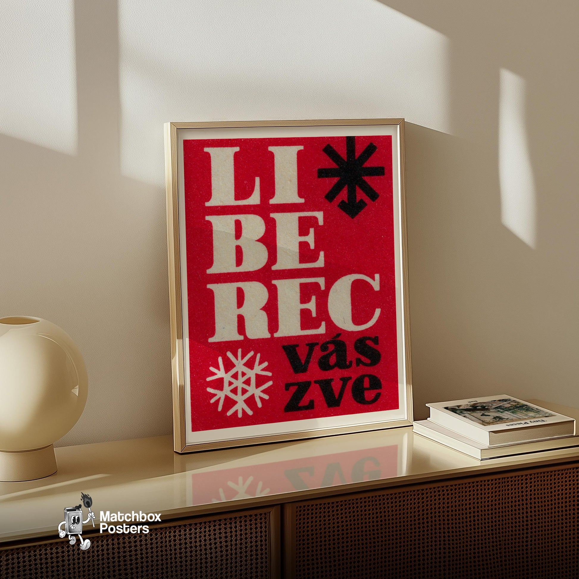 Librec Invites You - vintage matchbox label print - size comparison