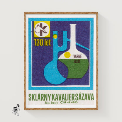 Chemistry Glassware - vintage matchbox label print