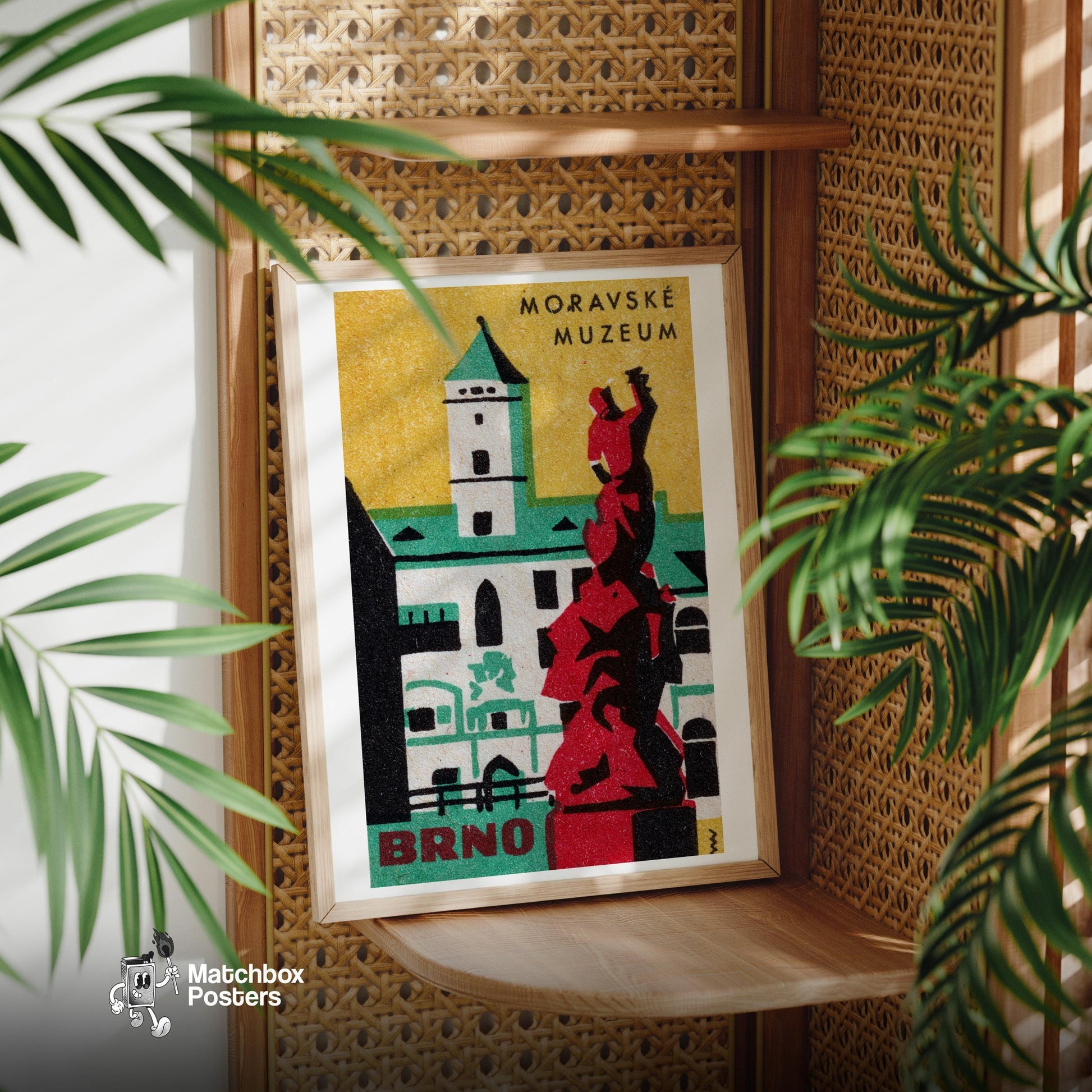 Moravské Muzeum - vintage matchbox label print - office wall