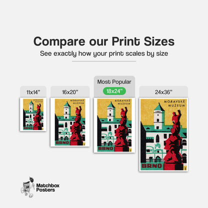 Moravské Muzeum - vintage matchbox label print - gallery wall preview