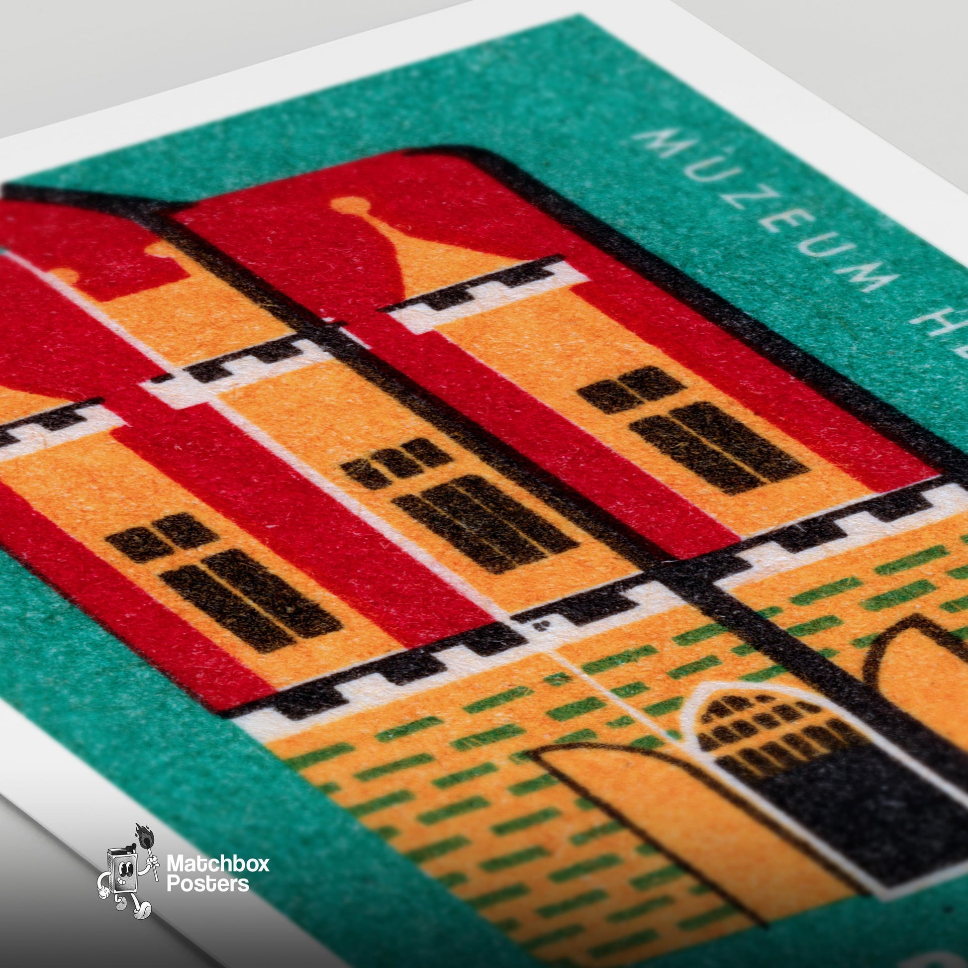 Prahy Castle - vintage matchbox label print - close-up detail