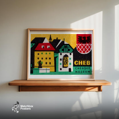 Chebske Museum - vintage matchbox label print - size comparison