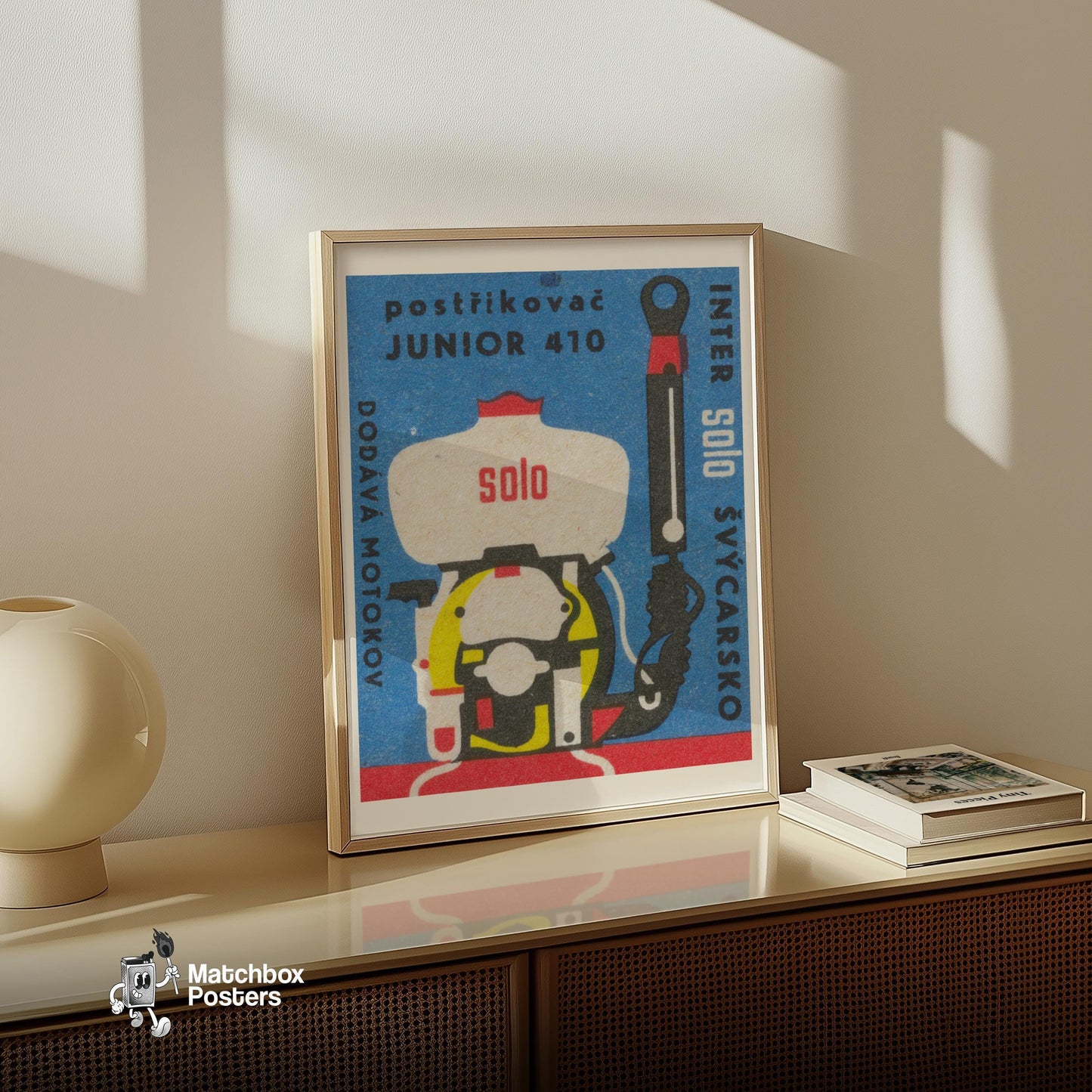 Engine: Vintage Czech - vintage matchbox label print - size comparison