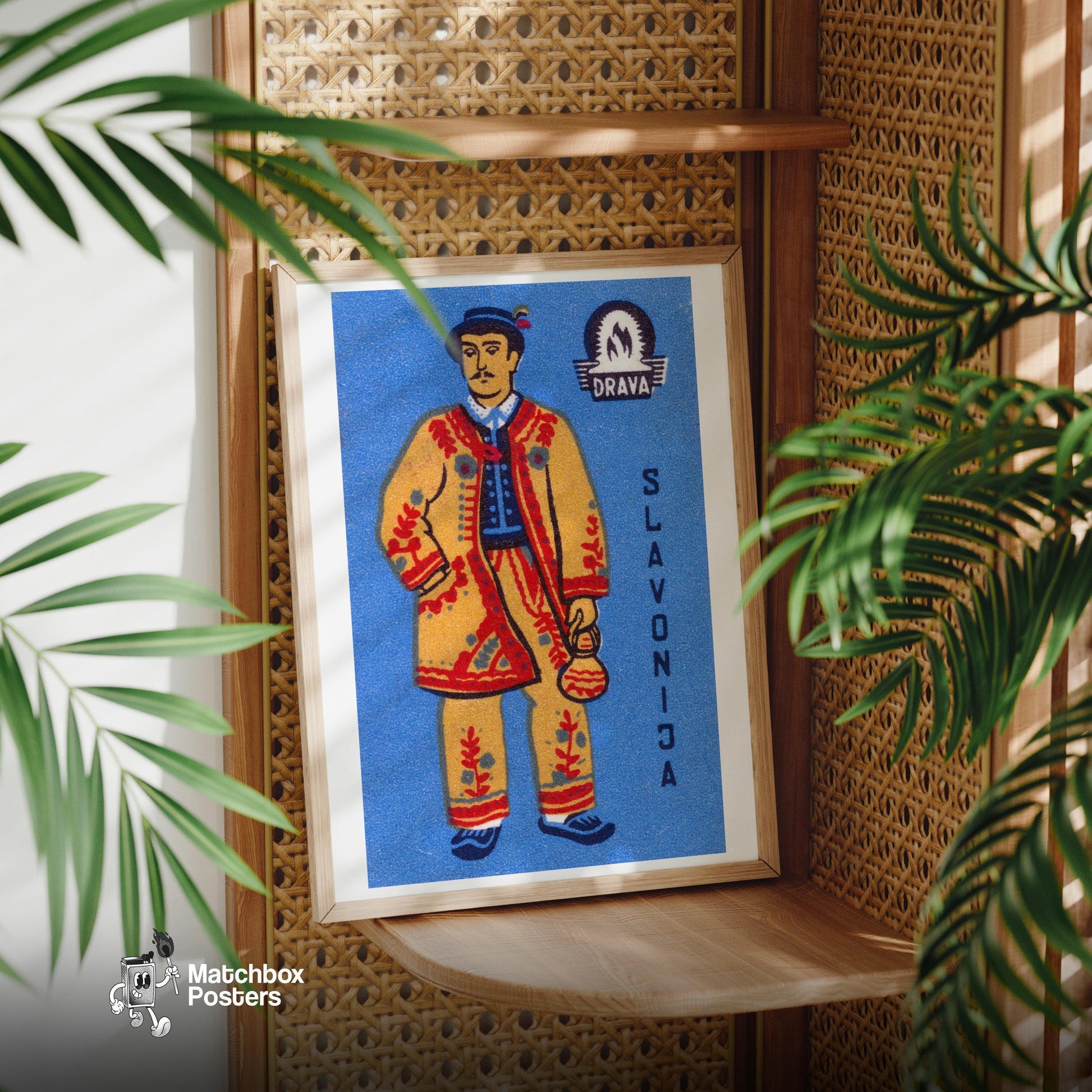 Slovenian Man - vintage matchbox label print - office wall
