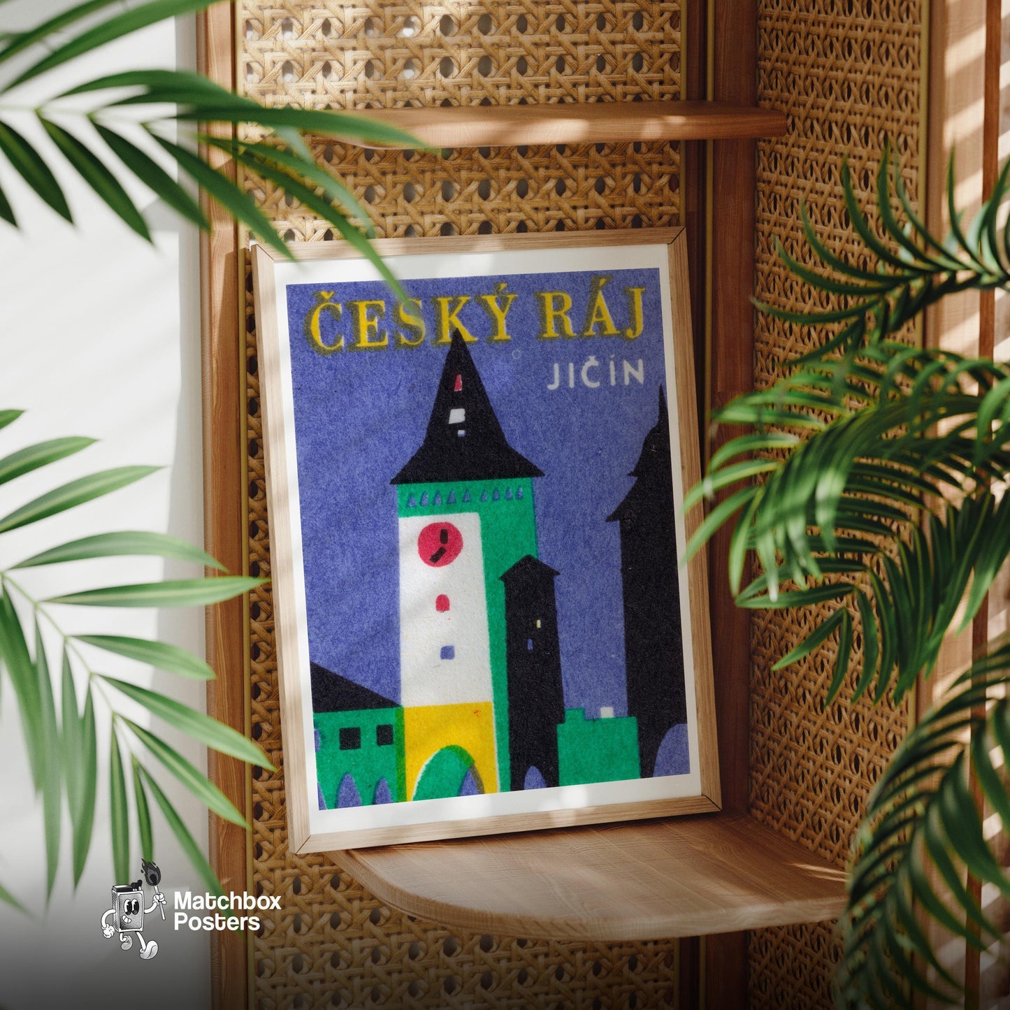 Clock Tower - vintage matchbox label print - office wall
