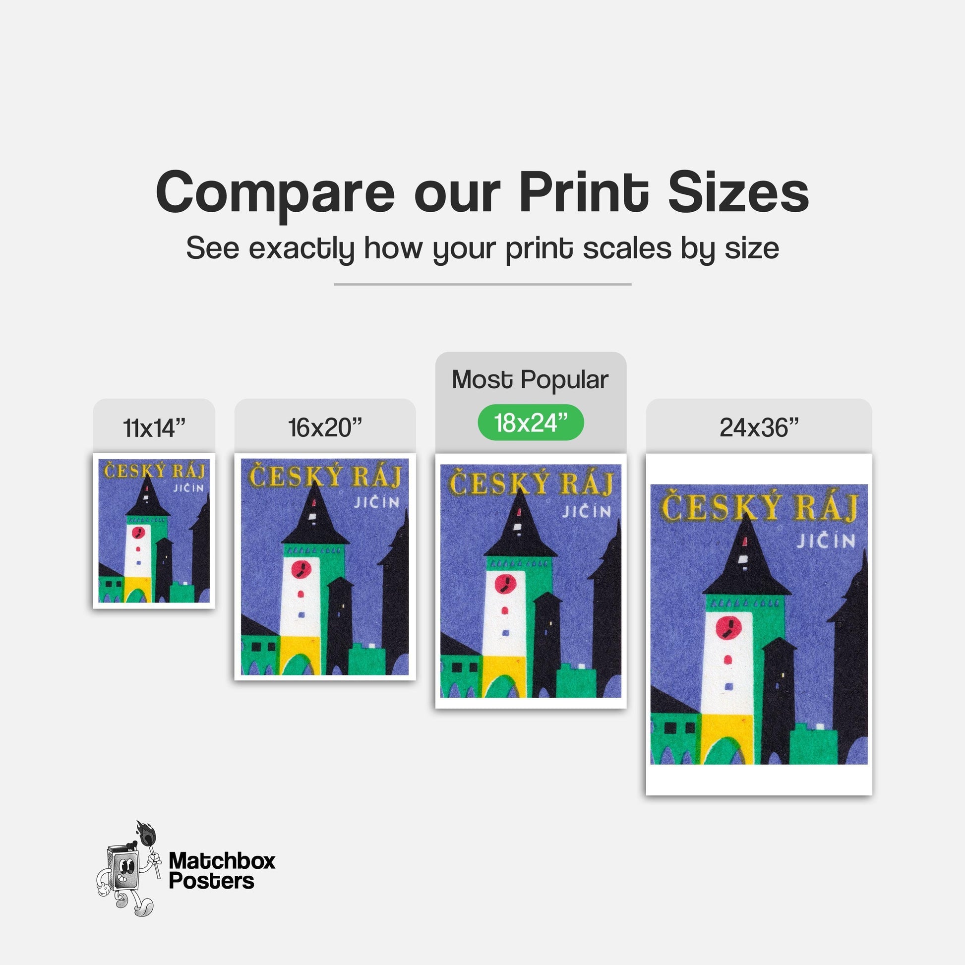 Clock Tower - vintage matchbox label print - gallery wall preview