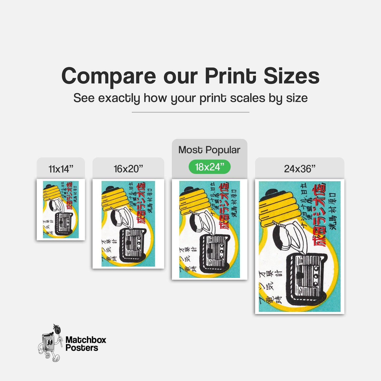 Electronics Store - vintage matchbox label print - gallery wall preview