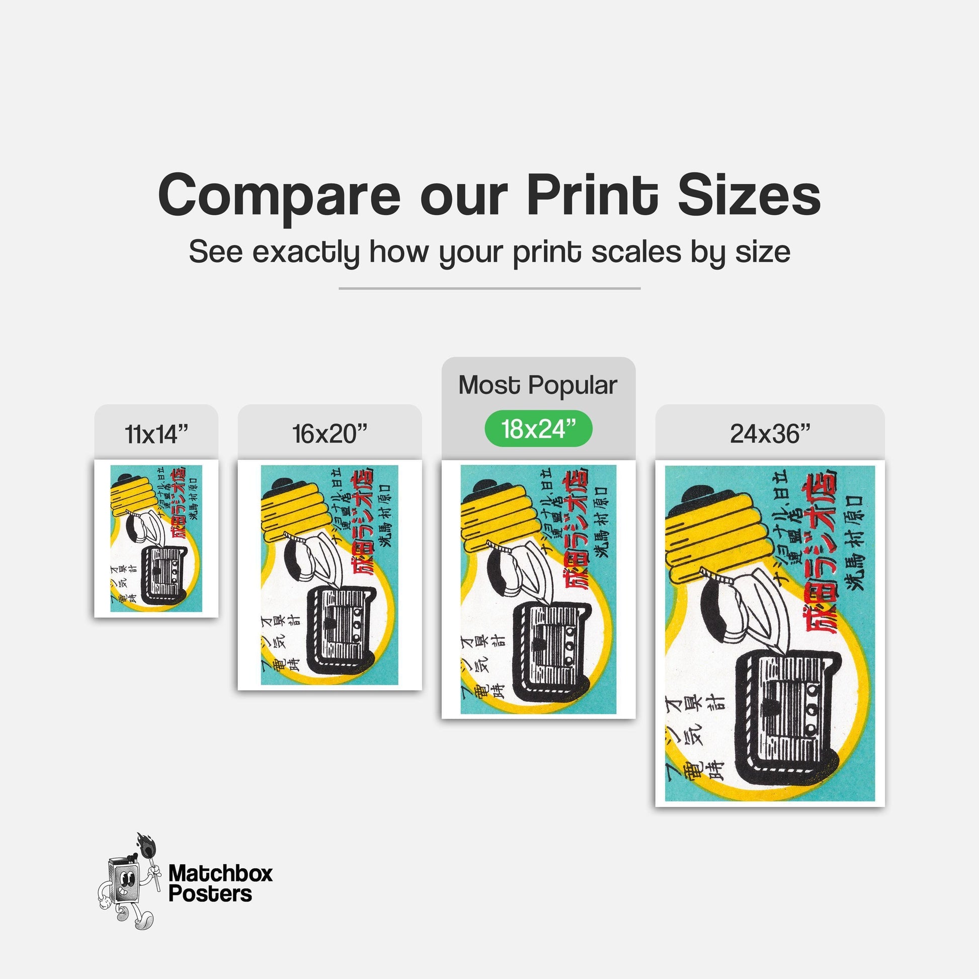 Electronics Store - vintage matchbox label print - gallery wall preview