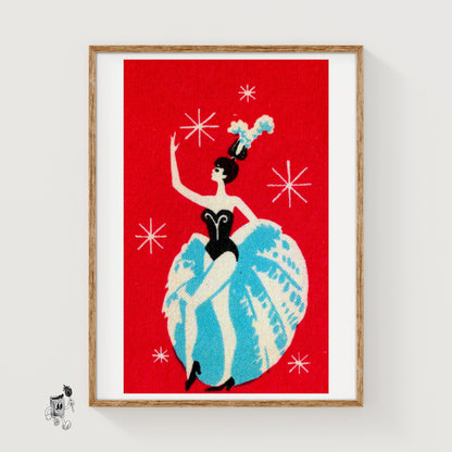 Dancer - vintage matchbox label print