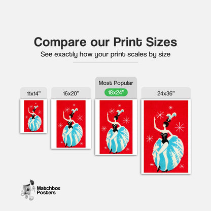 Dancer - vintage matchbox label print - gallery wall preview