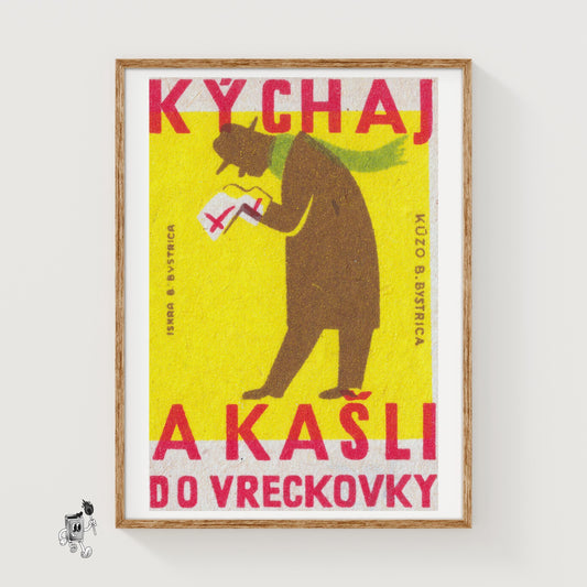 Silhouette Of A Person - vintage matchbox label print