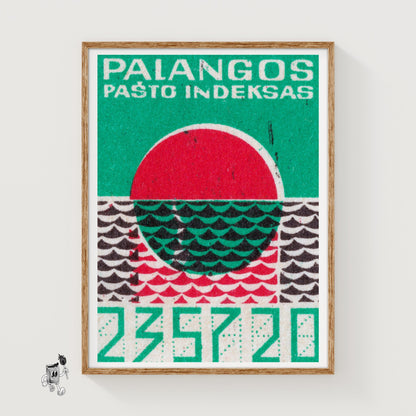 Red Sunset - vintage matchbox label print