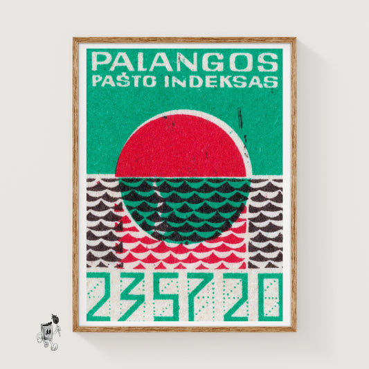 Red Sunset - vintage matchbox label print