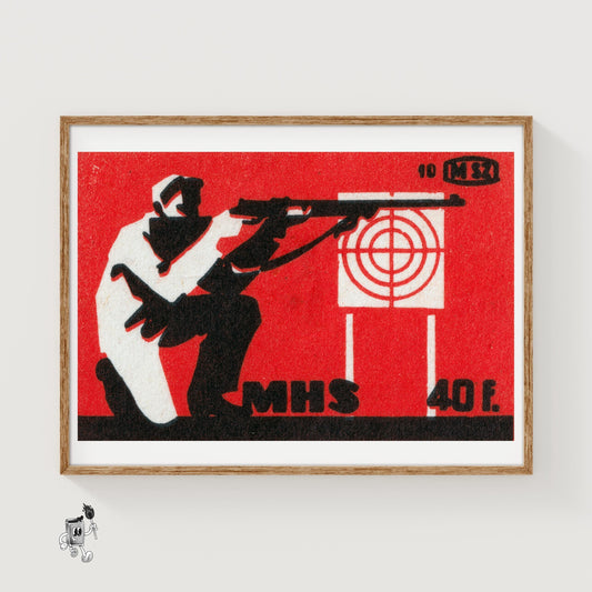 Marksman - vintage matchbox label print