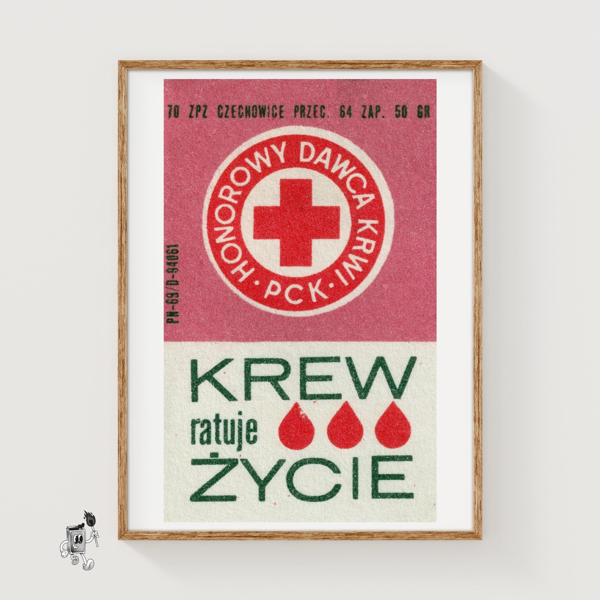 Blood Donation - vintage matchbox label print