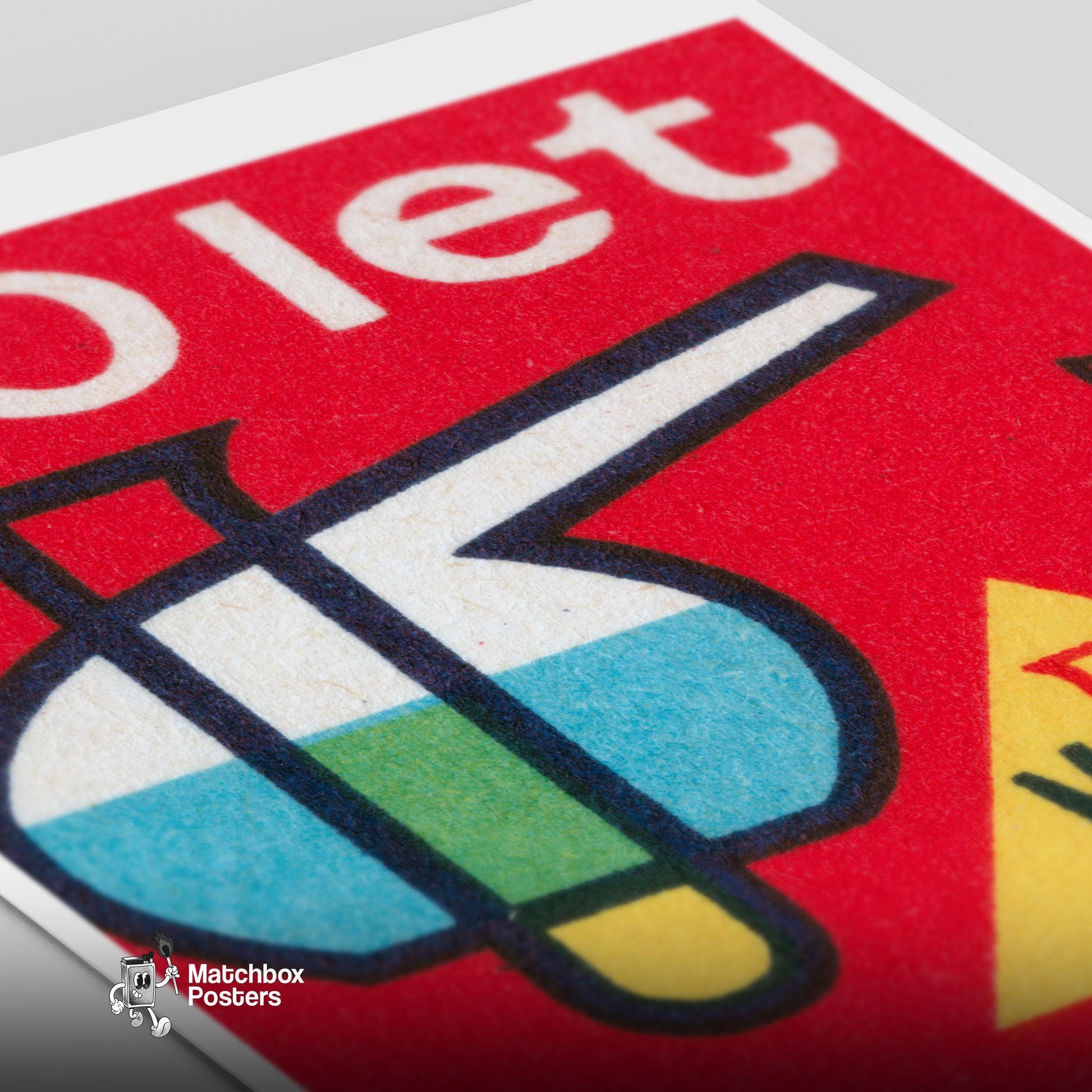 Industrial Chemistry - vintage matchbox label print - close-up detail